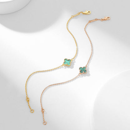 ˇGilded EraˇCLOVER BRACELET MALACHITE 1 MOTIF