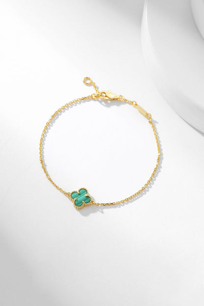 ˇGilded EraˇCLOVER BRACELET MALACHITE 1 MOTIF