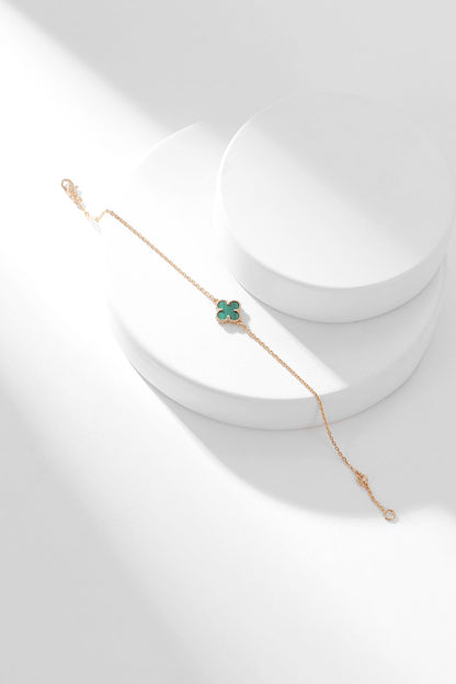 ˇGilded EraˇCLOVER BRACELET MALACHITE 1 MOTIF