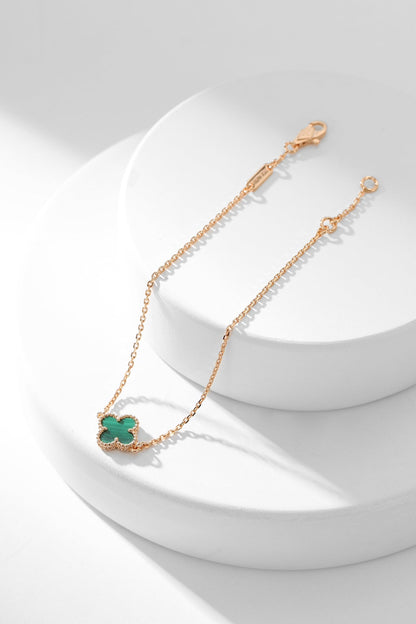 ˇGilded EraˇCLOVER BRACELET MALACHITE 1 MOTIF