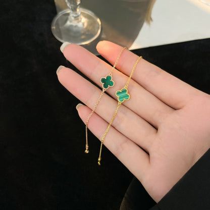 ˇGilded EraˇCLOVER BRACELET MALACHITE 1 MOTIF