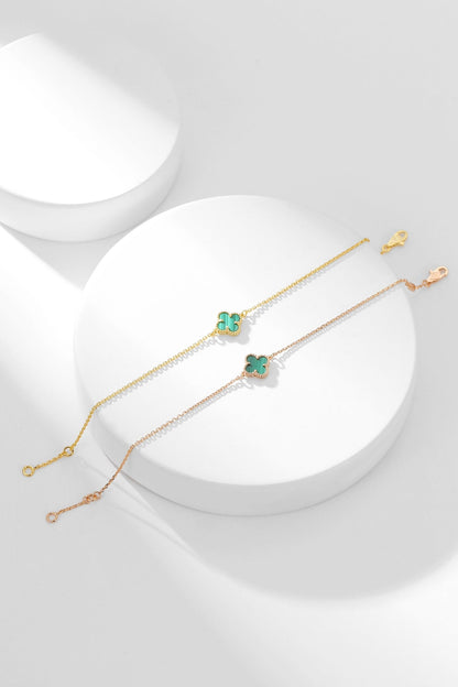ˇGilded EraˇCLOVER BRACELET MALACHITE 1 MOTIF