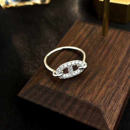 ˇGilded EraˇRONDE SMALL SILVER DIAMOND RING