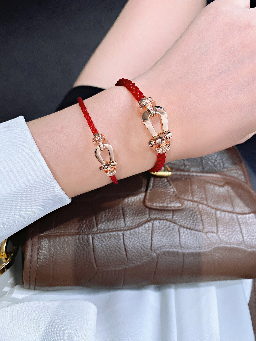 ˇGilded EraˇFORCE 10 HALF DIAMOND PINK GOLD RED CORDERI LARGE AND MEDIUM MODEL
