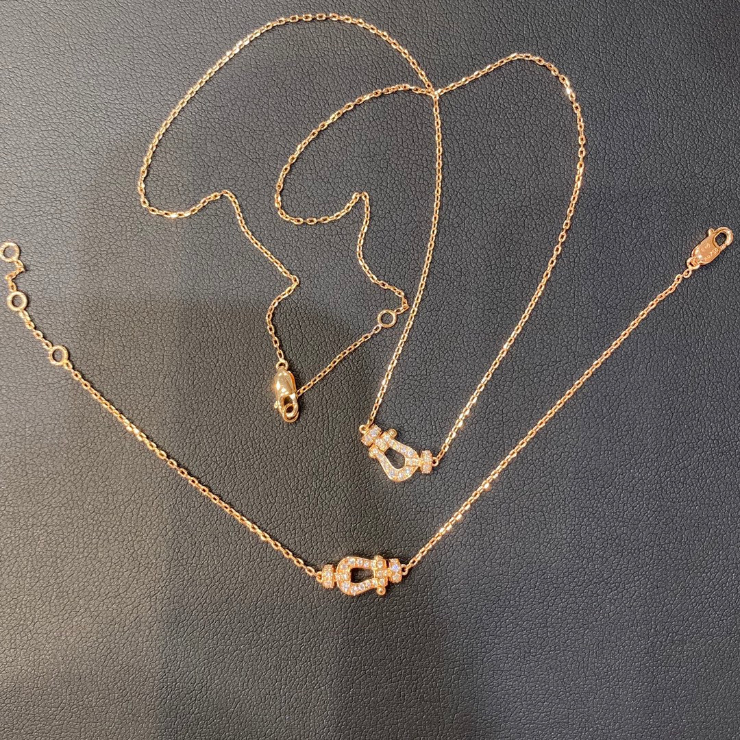 ˇGilded EraˇFORCE 10 DIAMOND PINK GOLD NECKLACE MINI MODEL