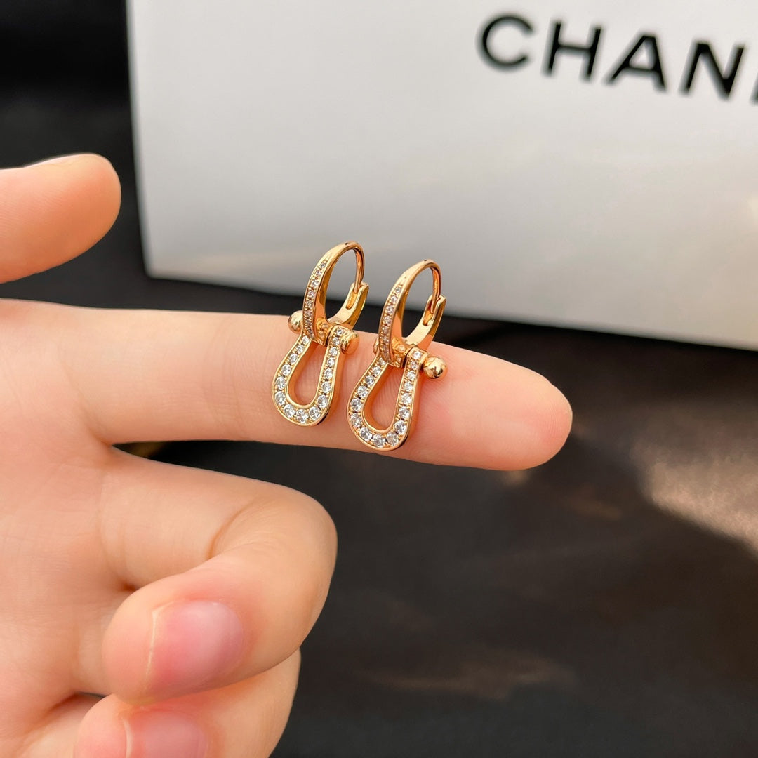 ˇGilded EraˇFORCE 10 FULL DIAMOND DROP EARRINGS MEDIUM MODEL