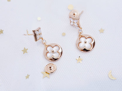 ˇGilded EraˇSTAR AND SUN PINK GOLD MOP DROP EARRINGS