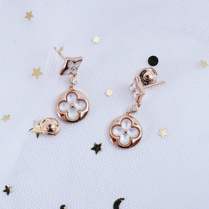 ˇGilded EraˇSTAR AND SUN PINK GOLD MOP DROP EARRINGS