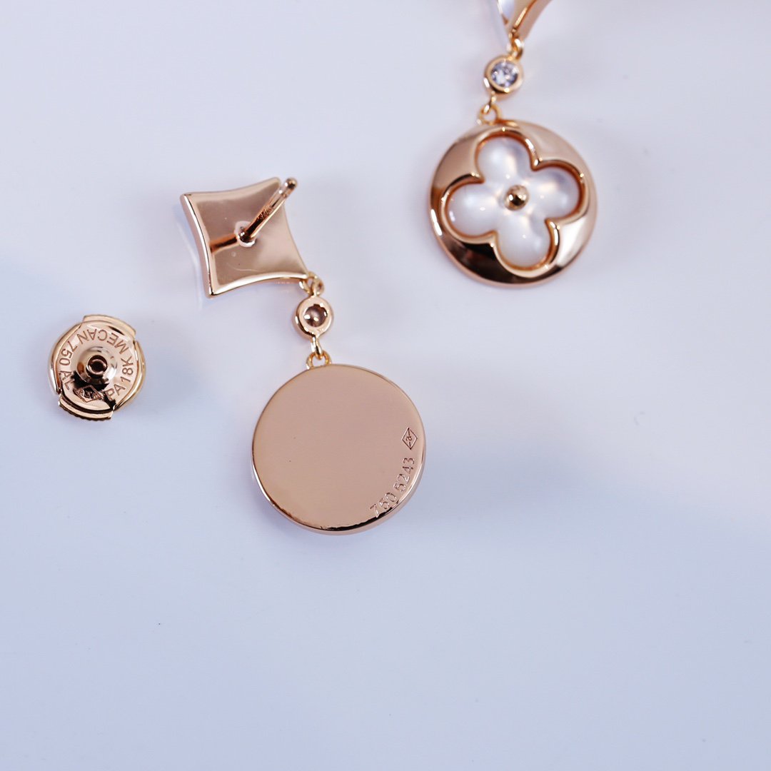 ˇGilded EraˇSTAR AND SUN PINK GOLD MOP DROP EARRINGS