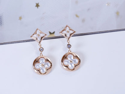 ˇGilded EraˇSTAR AND SUN PINK GOLD MOP DROP EARRINGS