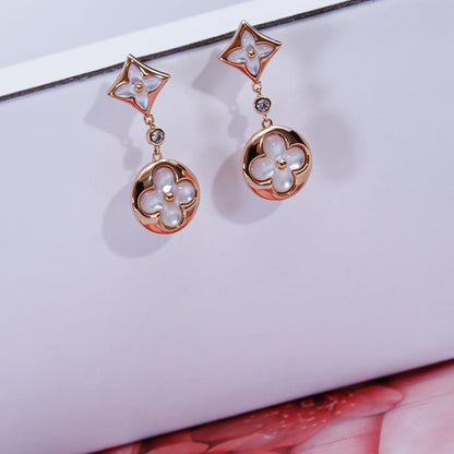 ˇGilded EraˇSTAR AND SUN PINK GOLD MOP DROP EARRINGS