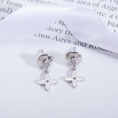 ˇGilded EraˇVIDYLLE SILVER DIAMOND MINI DROP EARRINGS