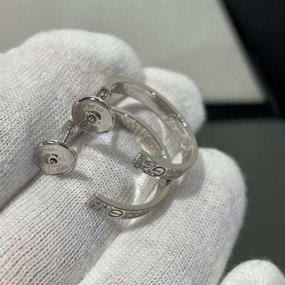 ˇGilded EraˇLOVE DIAMOND SILVER HOOP EARRINGS