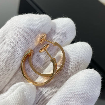 ˇGilded EraˇLOVE DIAMOND PINK GOLD HOOP EARRINGS