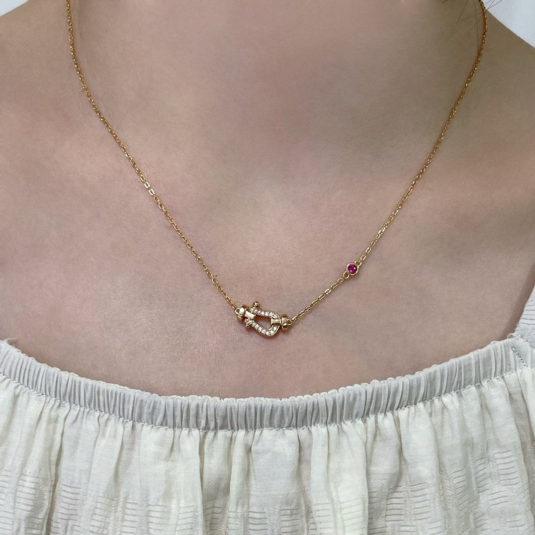 ˇGilded EraˇFORCE 10 DIAMOND PINK GOLD NECKLACE