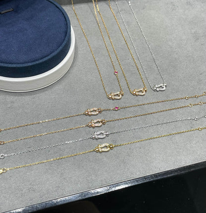 ˇGilded EraˇFORCE 10 DIAMOND PINK GOLD NECKLACE