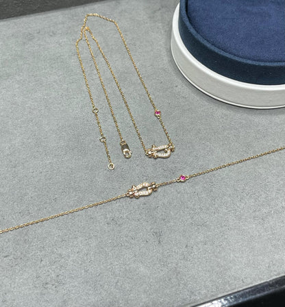 ˇGilded EraˇFORCE 10 DIAMOND PINK GOLD NECKLACE