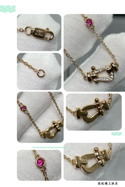 ˇGilded EraˇFORCE 10 DIAMOND PINK GOLD NECKLACE