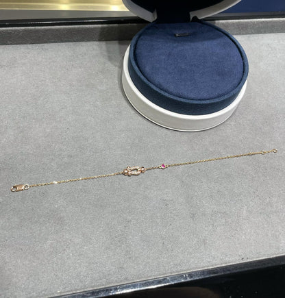 ˇGilded EraˇFORCE 10 DIAMOND CHAIN LINK PINK GOLD BRACELET
