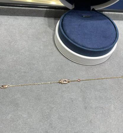 ˇGilded EraˇFORCE 10 DIAMOND CHAIN LINK PINK GOLD BRACELET