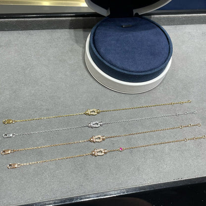 ˇGilded EraˇFORCE 10 DIAMOND CHAIN LINK PINK GOLD BRACELET