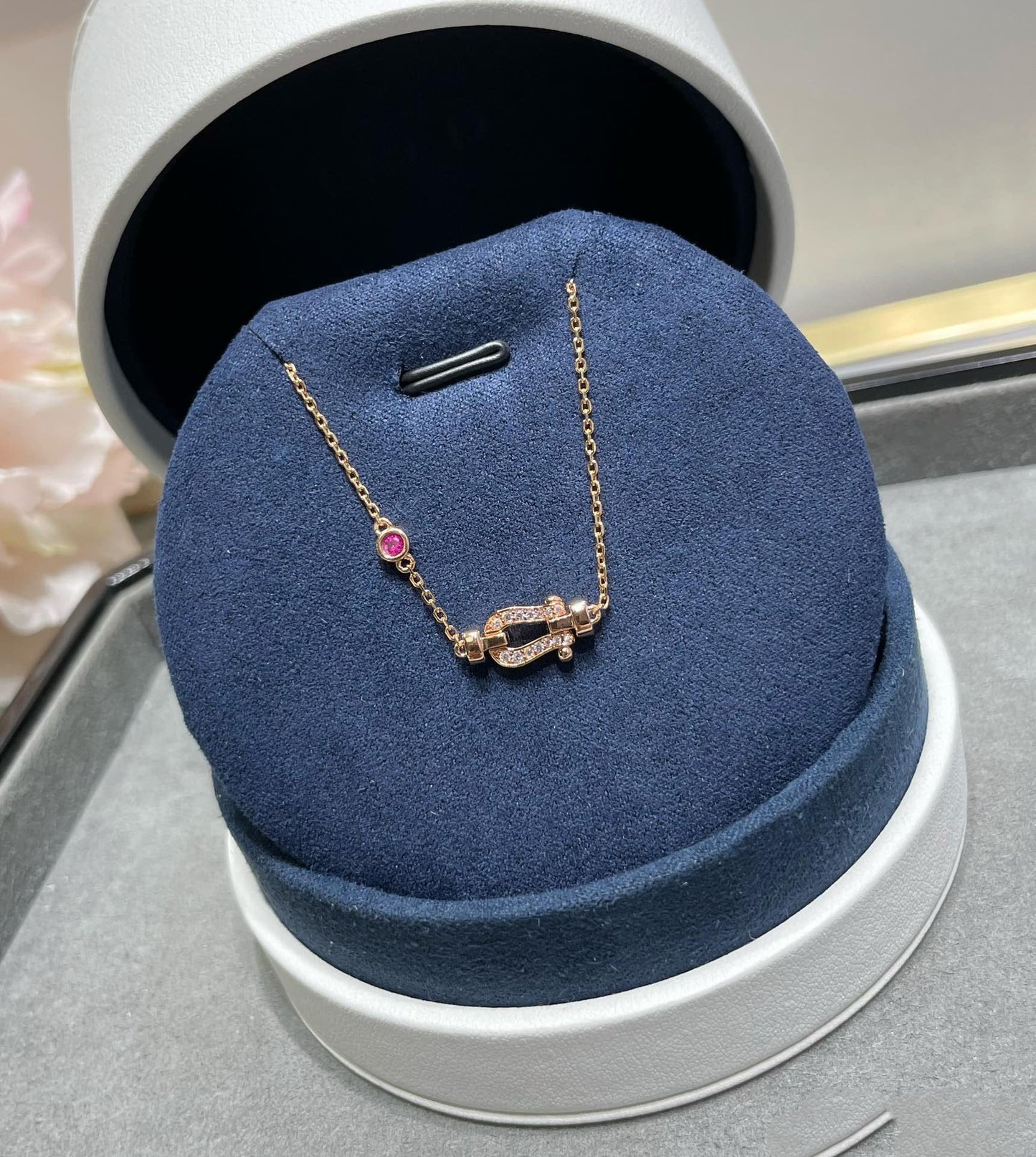 ˇGilded EraˇFORCE 10 DIAMOND CHAIN LINK PINK GOLD BRACELET
