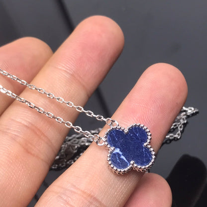 ˇGilded EraˇCLOVER PIETERSITE SILVER LONG NECKLACE