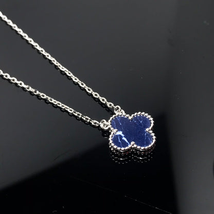 ˇGilded EraˇCLOVER PIETERSITE SILVER LONG NECKLACE