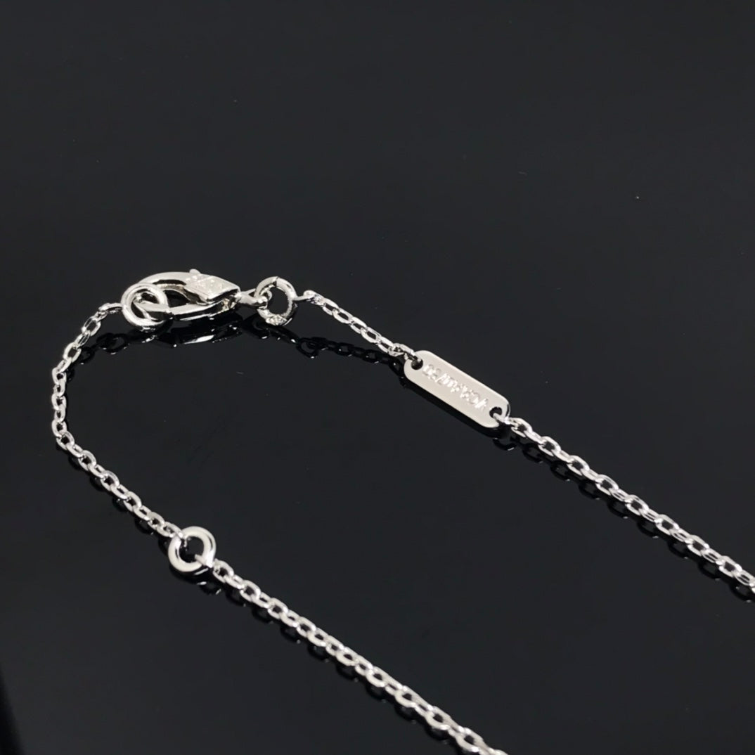 ˇGilded EraˇCLOVER PIETERSITE SILVER LONG NECKLACE