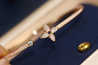 ˇGilded EraˇIDYLLE PINK GOLD OPEN BRACELET DIAMOND PAVED