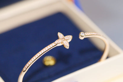 ˇGilded EraˇIDYLLE PINK GOLD OPEN BRACELET DIAMOND PAVED