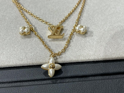 ˇGilded EraˇFLOWERGRAM GOLD MOP DOUBLE ROW NECKLACE