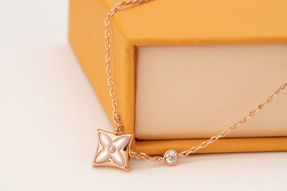ˇGilded EraˇSTAR PINK MOP 1 DIAMOND PINK GOLD NECKLACE