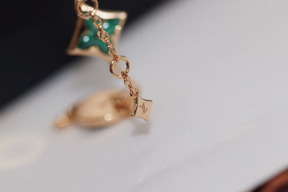ˇGilded EraˇSTAR AND SUN 4 MOTIF PINK GOLD MALACHITE BRACELET