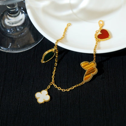 ˇGilded EraˇLUCKY SPRING 5 MOTIF GOLD BRACELET