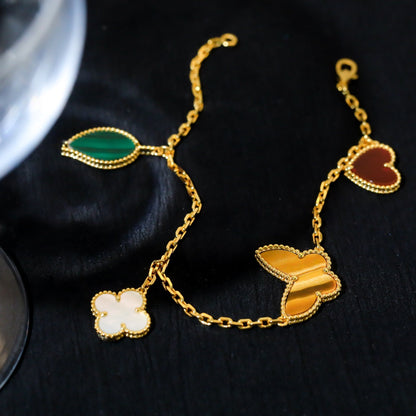 ˇGilded EraˇLUCKY SPRING 5 MOTIF GOLD BRACELET