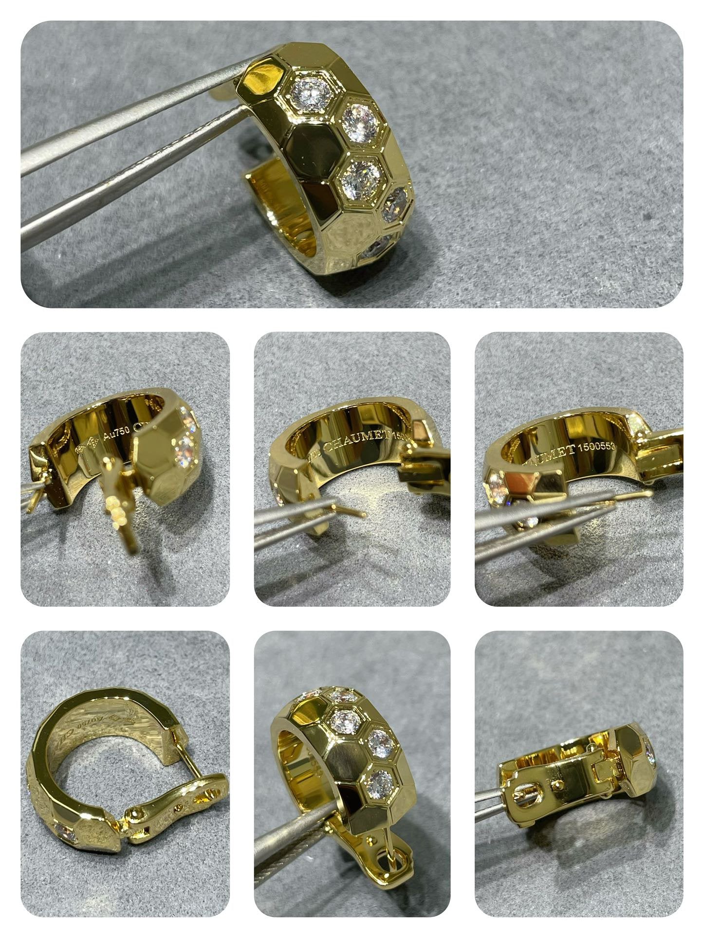 ˇGilded EraˇBEE LOVE DIAMOND HOOP EARRINGS