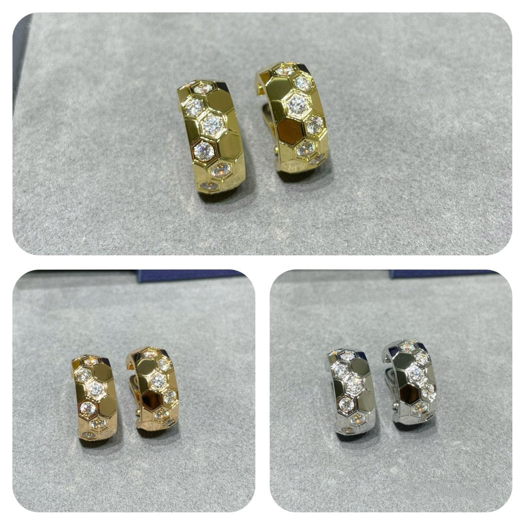 ˇGilded EraˇBEE LOVE DIAMOND HOOP EARRINGS