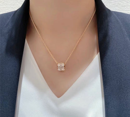 ˇGilded EraˇBEE LOVE DIAMOND PAVED 3 ROW NECKLACE