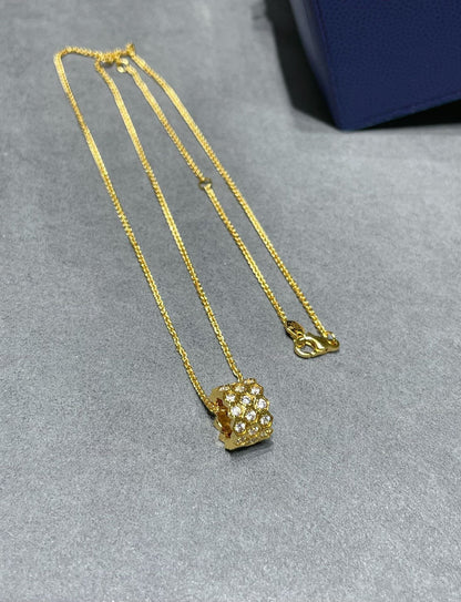 ˇGilded EraˇBEE LOVE DIAMOND PAVED 3 ROW NECKLACE