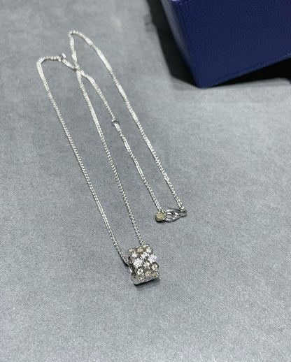 ˇGilded EraˇBEE LOVE DIAMOND PAVED 3 ROW NECKLACE