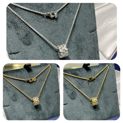 ˇGilded EraˇBEE LOVE DIAMOND PAVED 3 ROW NECKLACE