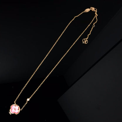 ˇGilded EraˇCOLOR BLOSSOM PINK MOP SUN GOLD NECKLACE