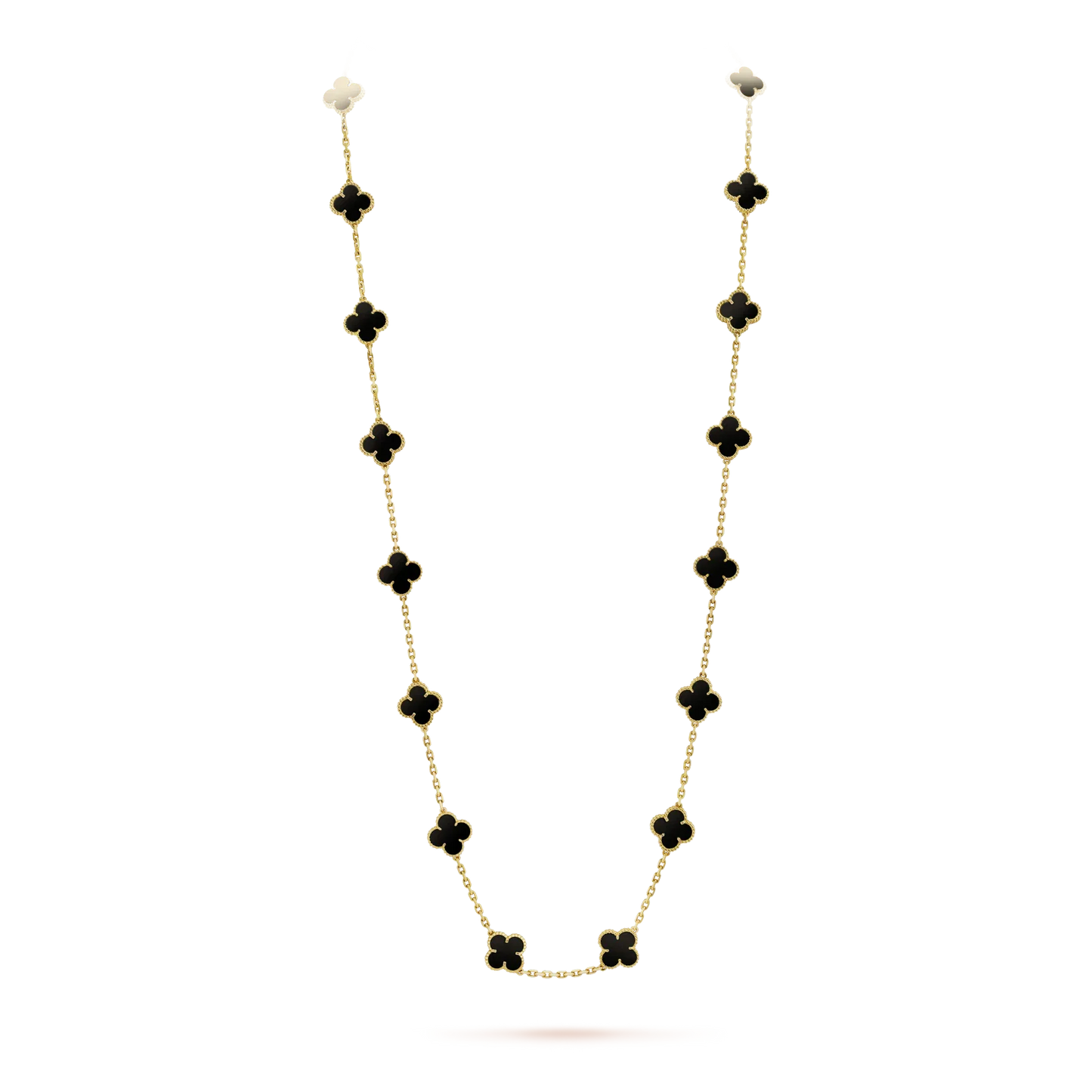 ˇGilded EraˇCLOVER 20 MOTIFS ONYX NECKLACE