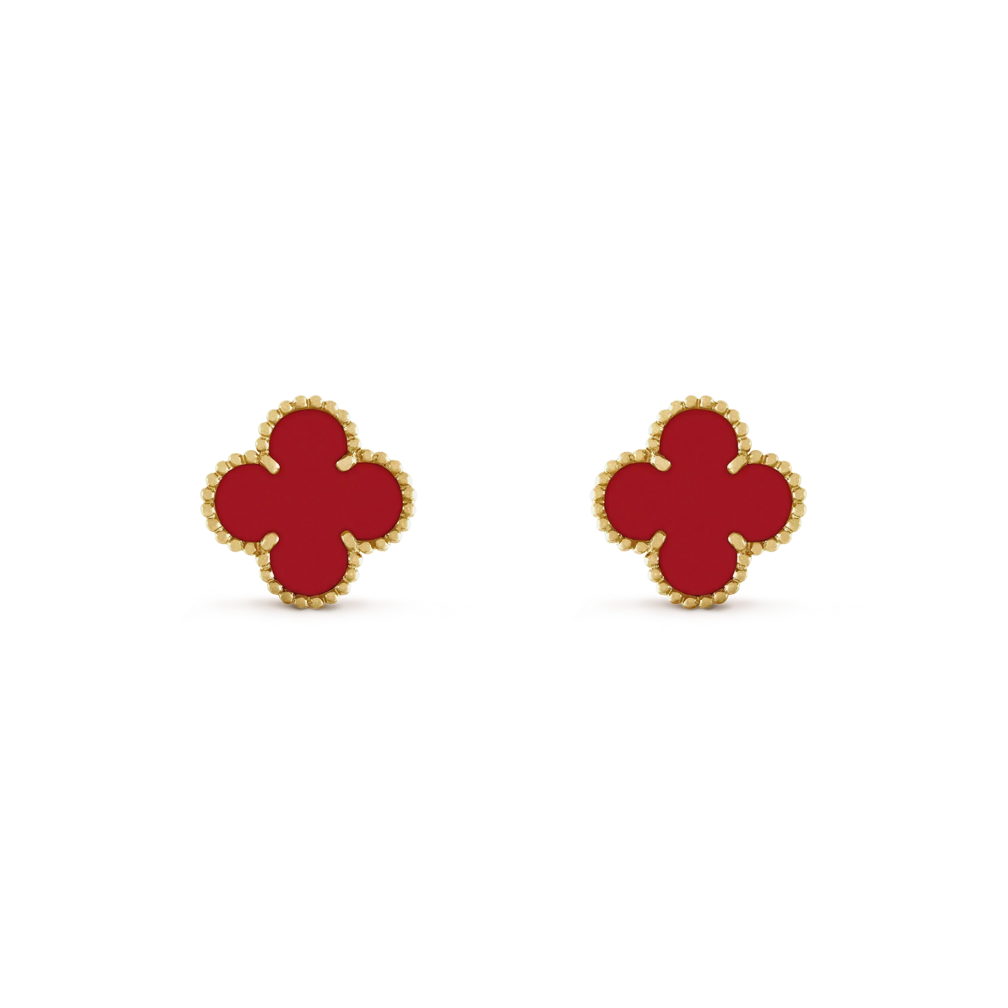 ˇGilded EraˇCLOVER MINI 9.5MM CARNELIAN EARRINGS