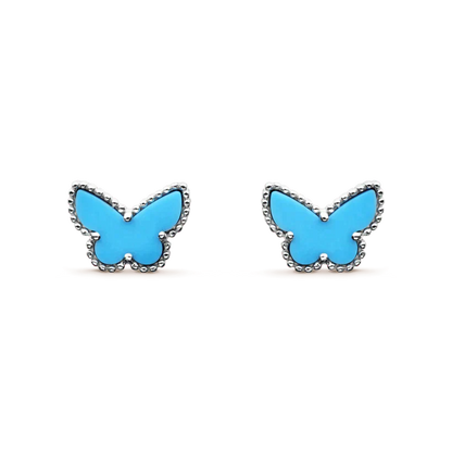 ˇGilded EraˇBUTTERFLY TURQUOISE EARRINGS SILVER