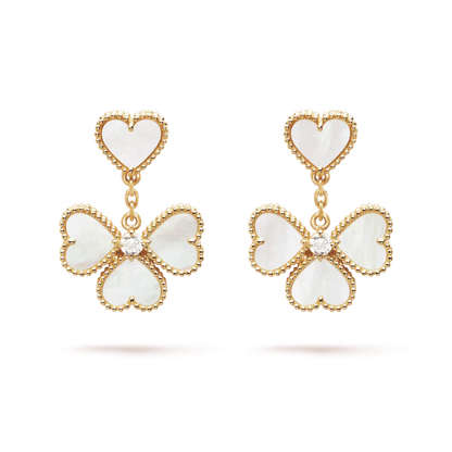 ˇGilded EraˇCLOVER SWEET WHITE MOP EARRINGS