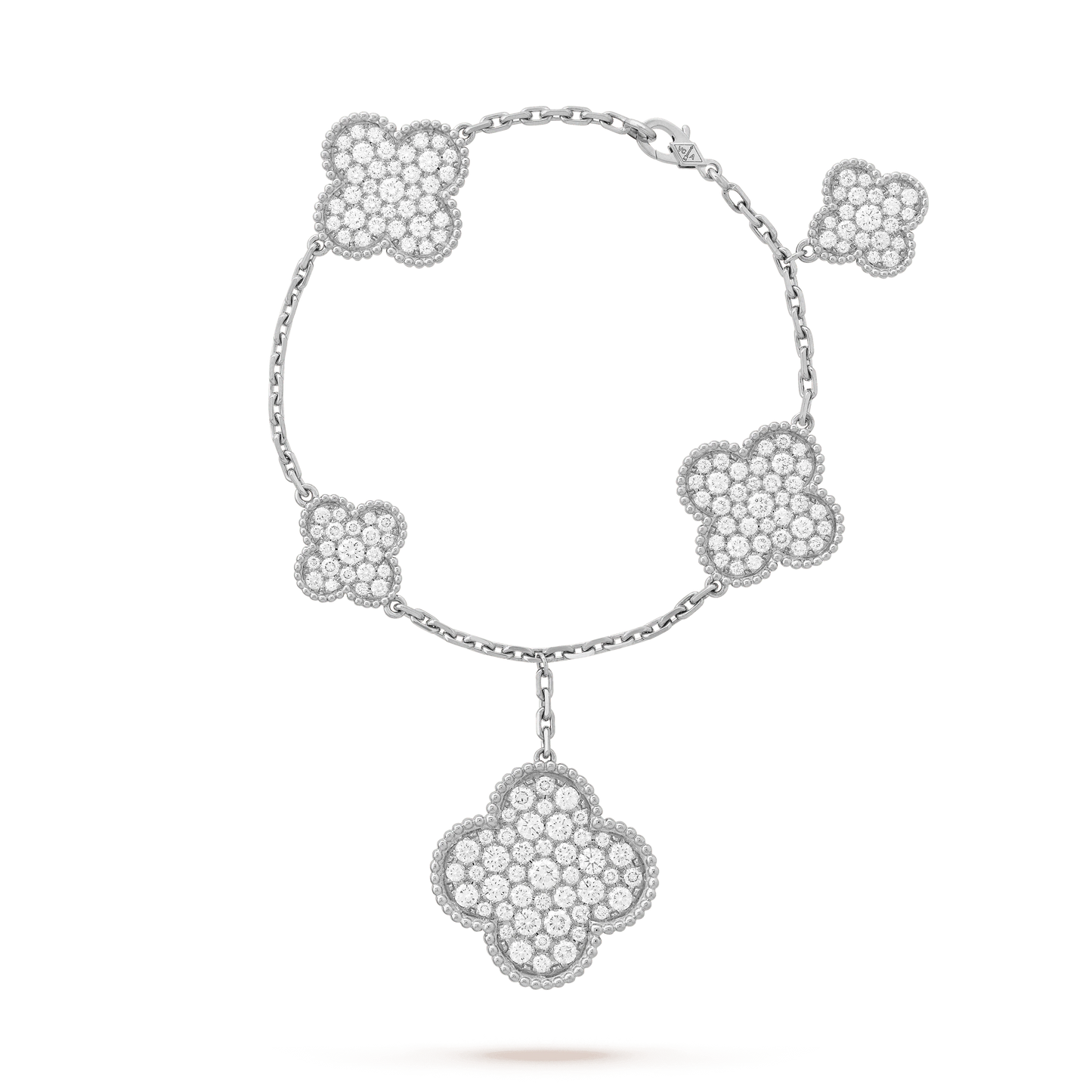 ˇGilded EraˇCLOVER 6 MOTIFS SILVER DIAMOND BRACELET