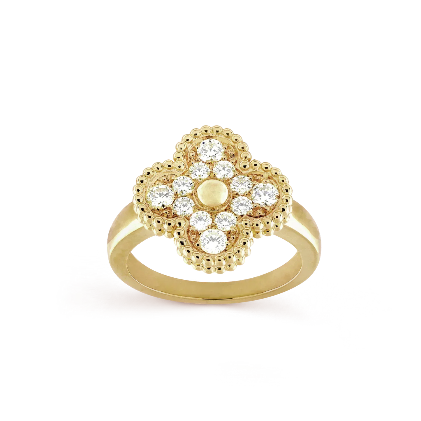 ˇGilded EraˇCLOVER DIAMOND RING