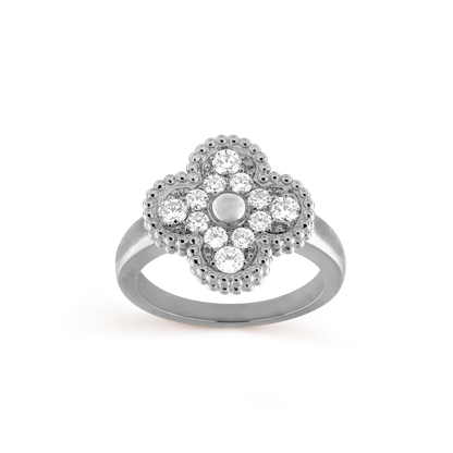 ˇGilded EraˇCLOVER DIAMOND RING